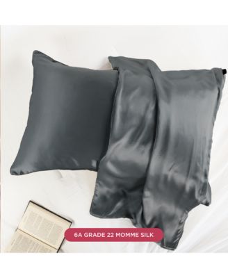 22 Momme 100% Mulberry Silk Pillowcase, Zipper, Machine Washable
