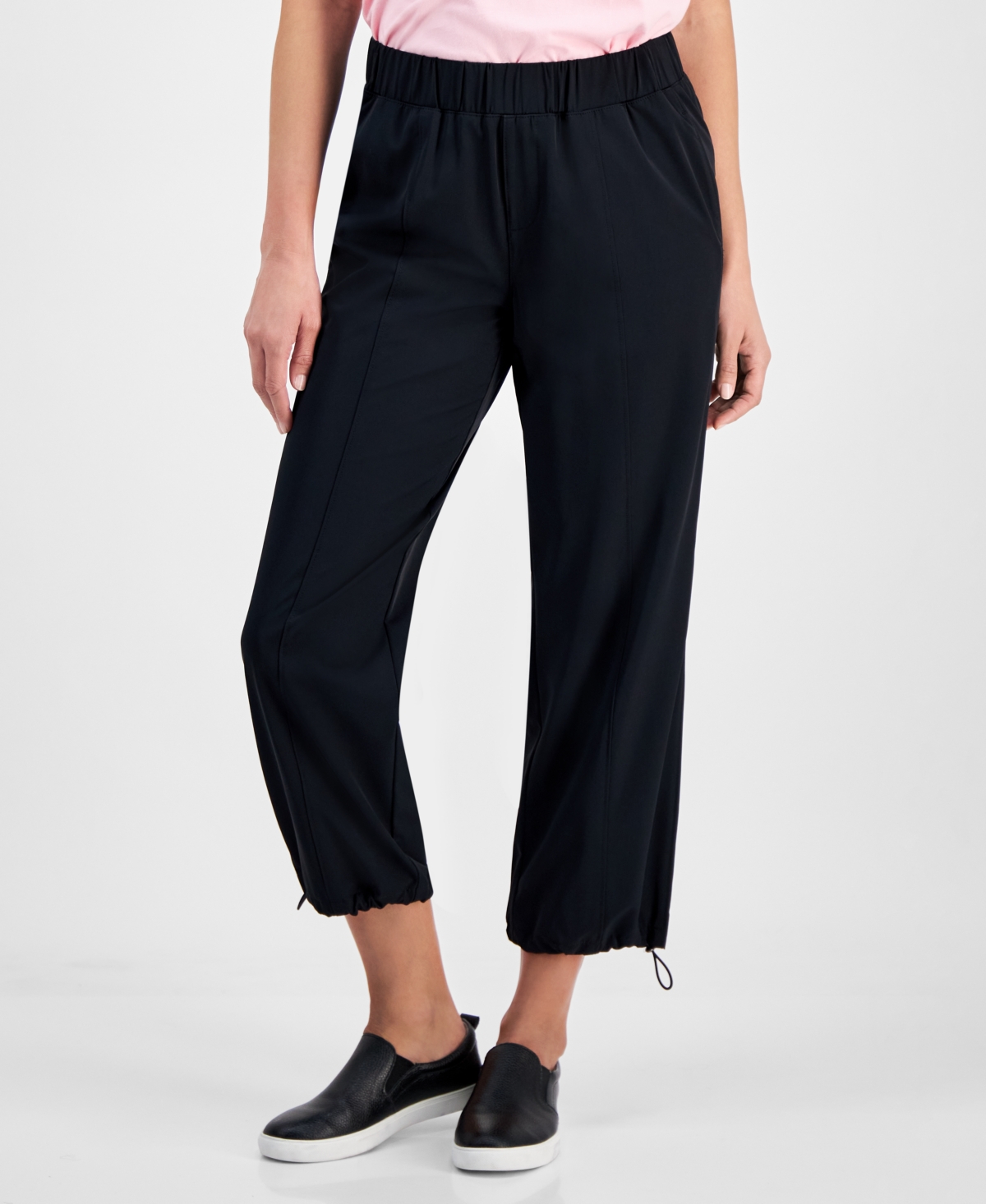 Style & Co Petite Techy Ankle Pants, Exclusively At Macy's In Deep Black