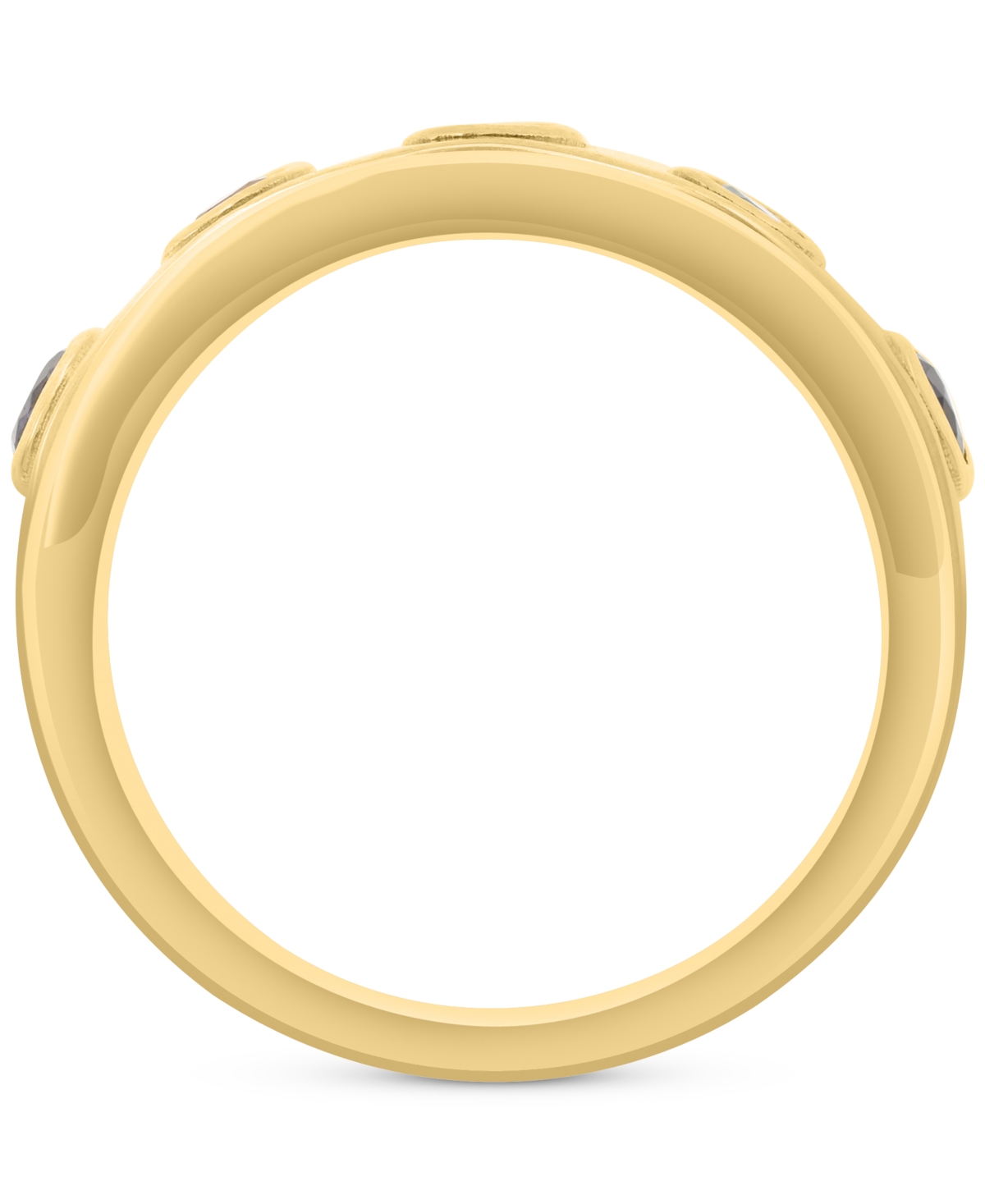 Effy Collection Effy Multi-gemstone Bezel Band (1/2 Ct. T.w.) In Gold-plated Sterling Silver In Multi Gemstone
