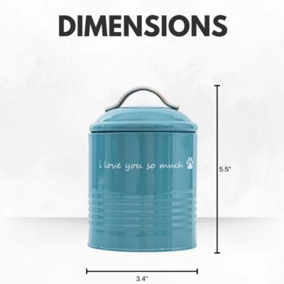 "I Love You So Much" Dog Treat Canister Gift Set – Airtight & Stylish Storage, Durable, Non-Toxic Material (Pink and Blue)