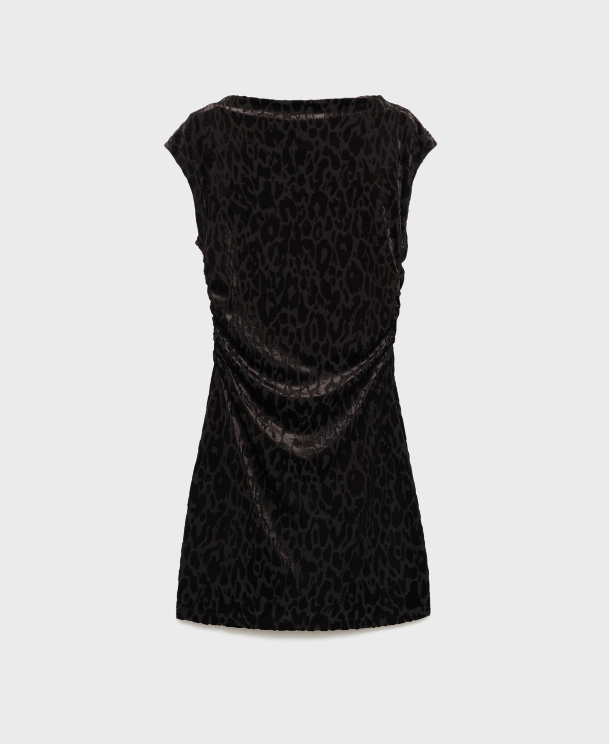 Mango Women's Short Leopard-Print Velvet Dress