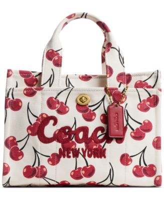 COACH コーチ Small Cargo Cherry Print Canvas Tote Bag 26 COACH Cherry-Print Canvas 26 Cargo Tote - Macy's