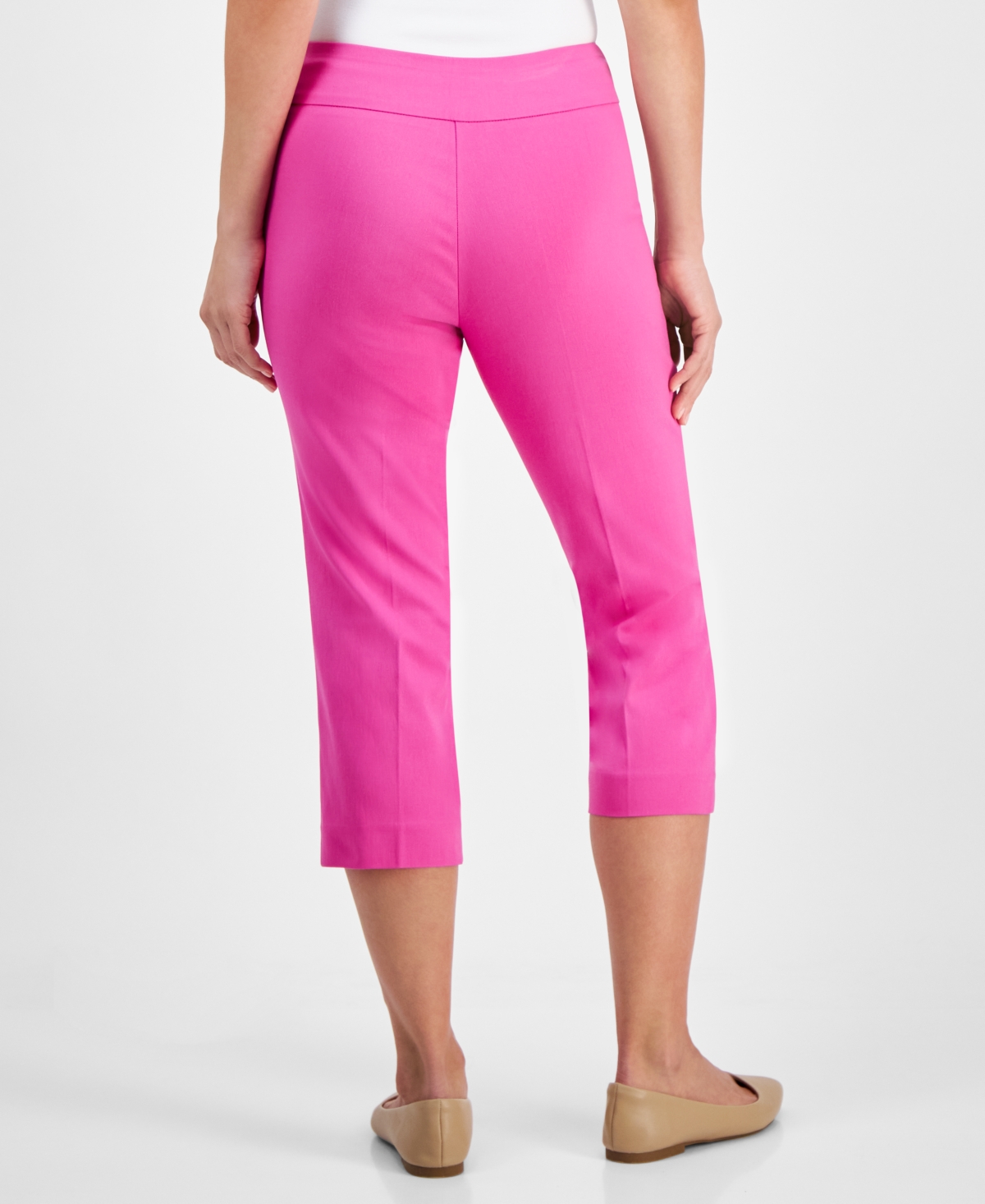 JM COLLECTION PETITE RIVET-DETAIL CAPRI PANTS, CREATED FOR MACY'S 