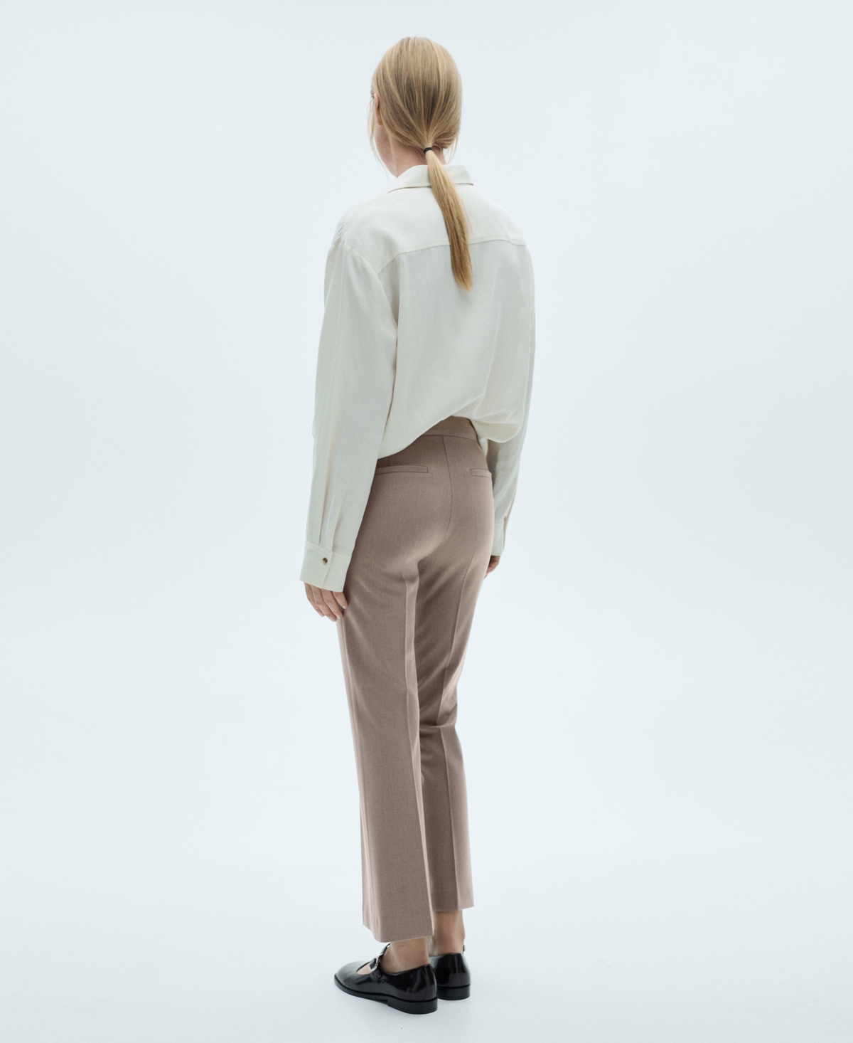 Shop Mango Women's Flared Flowing Pants In Medium Brown