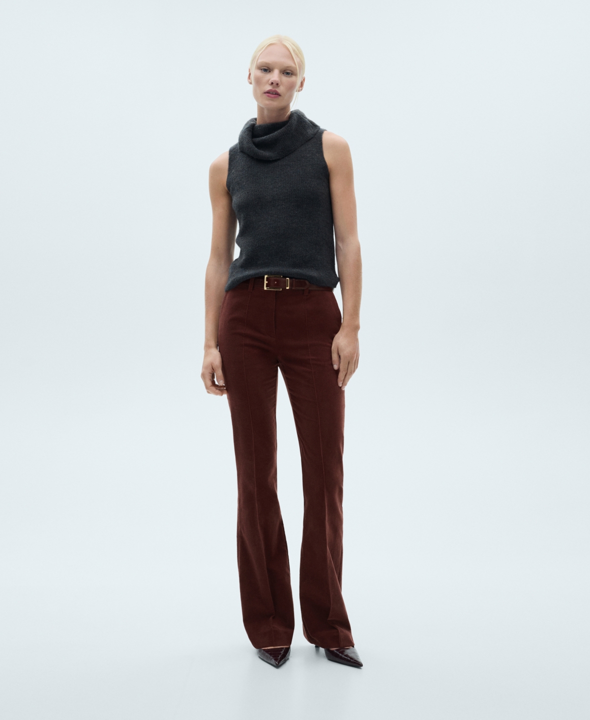 Mango Women's Straight Velvet Pants