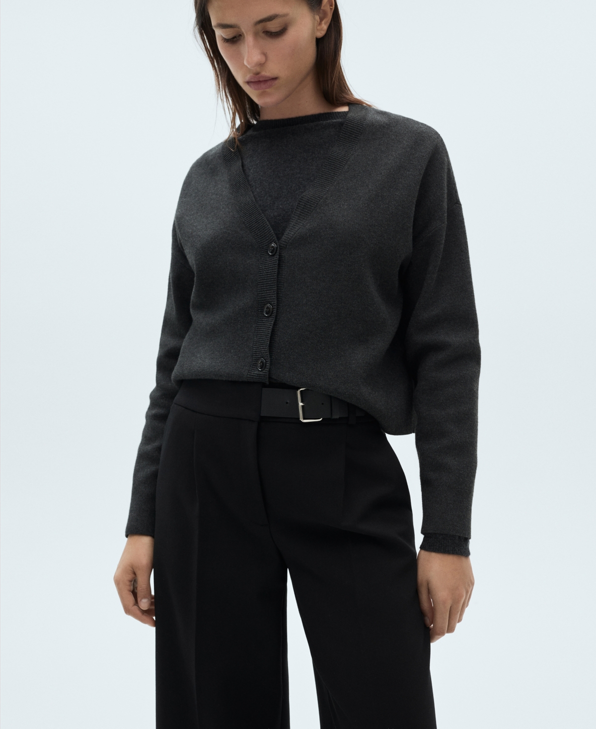 Shop Mango Women's Belt Straight-fit Pants In Black