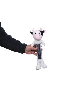 Black & White Cow Plush Dog Toy – Durable Thermoplastic Rubber with Squeaker & Crinkle Paper