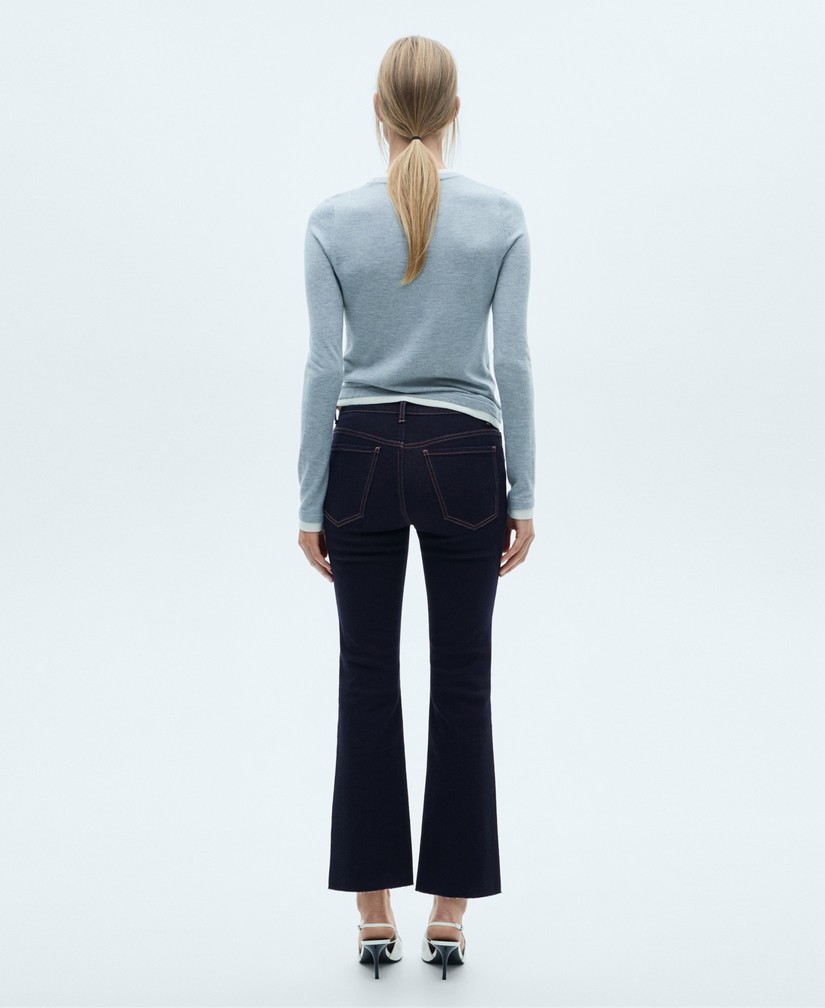Mango Women's Sienna Flared Cropped Jeans
