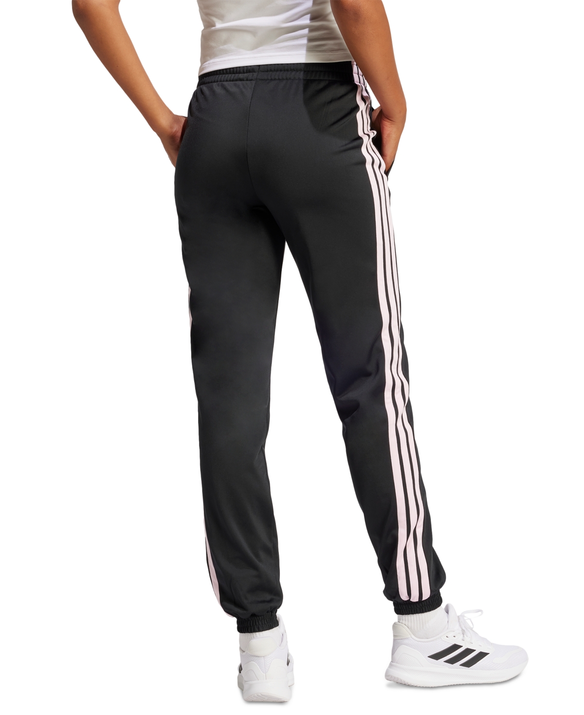 Adidas Originals 3-stripes Stretch Cotton Leggings In Black,clear Pink