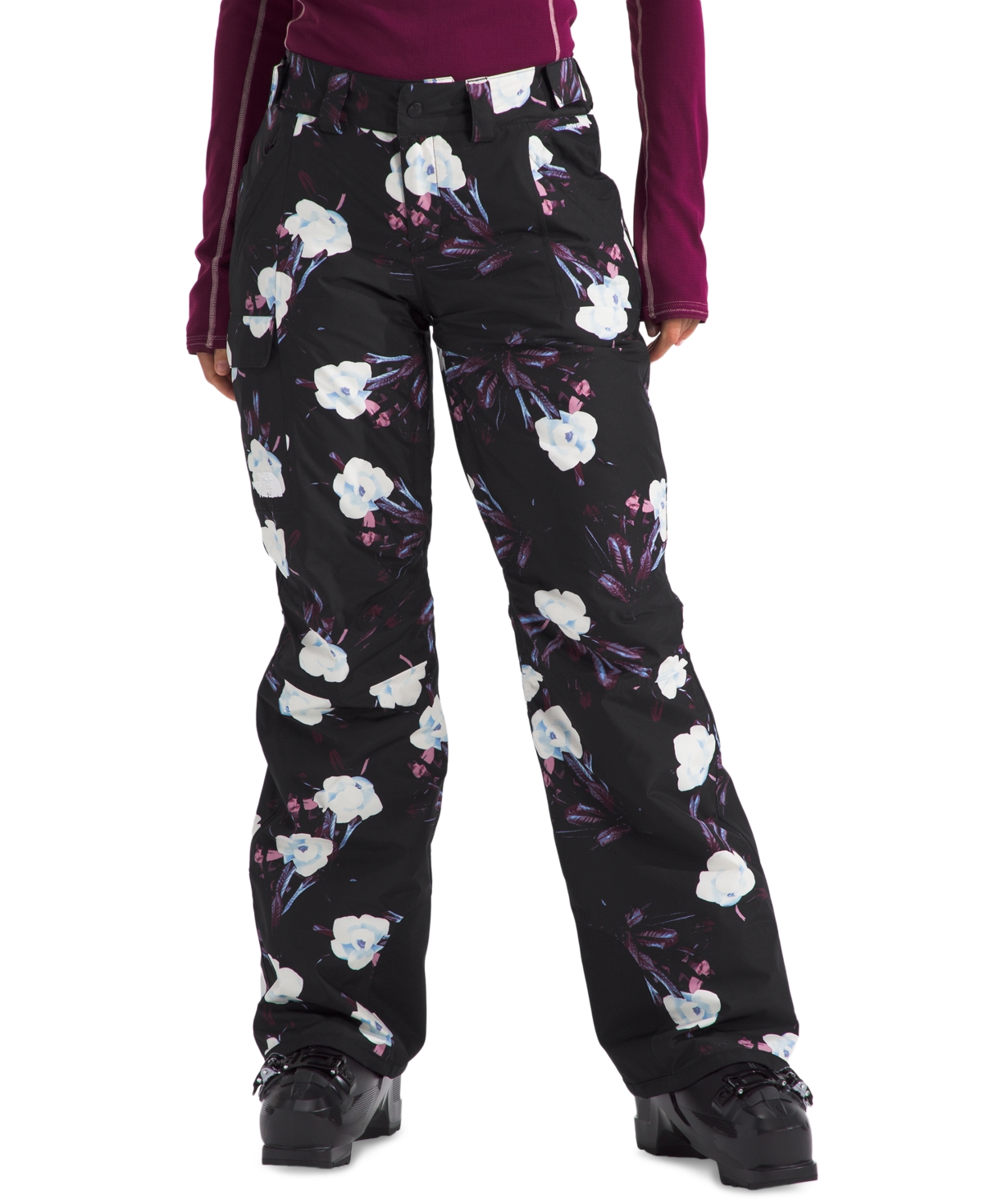 The North Face Women's Freedom Insulated Pants In Tnf Black Winter Flowers Print