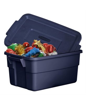 3 Gallon Stackable Storage Container, Dark Indigo Metallic (6 Pack)