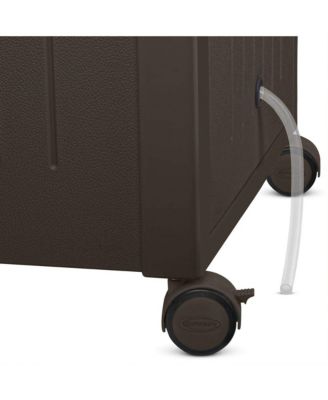 DCCW3000D 77 Quart Resin Wicker Patio Cooler with Cabinet & Wire Basket