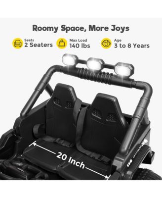 24V 2 Seater Ride On Truck Electric Car w/ Parent Remote Control, Music, LED Lights, Spring Suspension