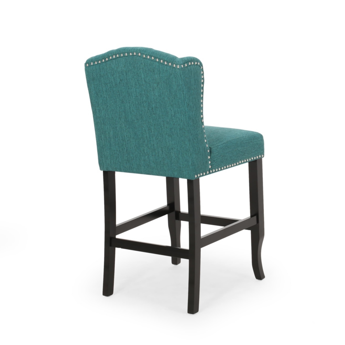 The Pop Home Set of 2 Wingback Counter Stools with Button-Tufted Back & Nailhead Accents-The Pop Home