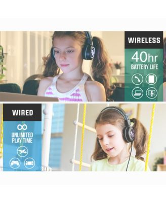 KidJamz KJ55BT Safe Listening Bluetooth Wireless Headphones for Kids w/ LED Lights