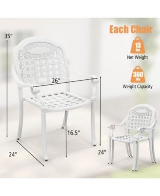 Cast Aluminum Patio Chairs Set of 2 with Armrests