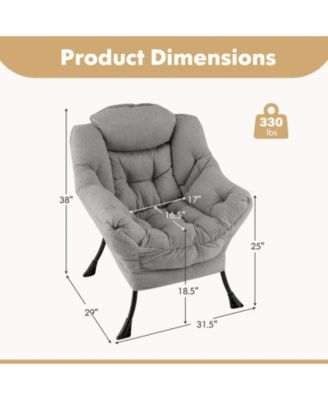 GOUUN Sherpa Upholstered Accent Chair with Cozy Head Pillow