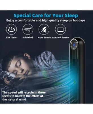 42 Inch 80 Degree Tower Fan with Smart Display Panel and Remote Control