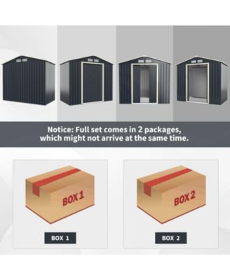 7 Feet x 4 Feet Metal Storage Shed with Sliding Double Lockable Doors