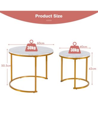 Set of 2 Modern Round Stacking Nesting Tables