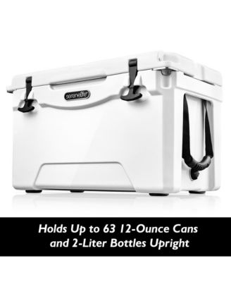 50-Quart Portable Cooler Box, Holds Up to 63 Cans (White