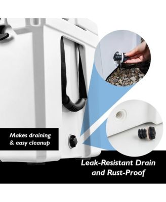 50-Quart Portable Cooler Box, Holds Up to 63 Cans (White