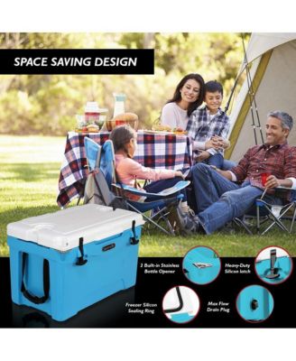 35-Quart Portable Cooler Box, Holds Up to 63 Cans (Blue)