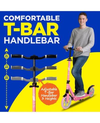 Lightweight Foldable Kick Scooter for Adults, Adjustable Height (Pink)