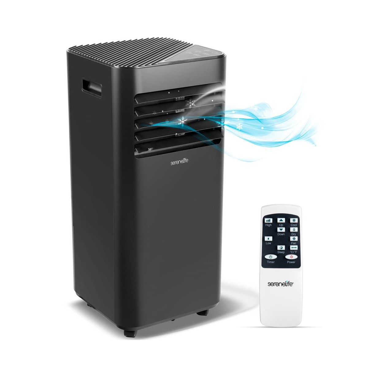 SereneLife Portable Air Conditioner, 10000 Btu, Dehumidifier & Fan Modes - Black