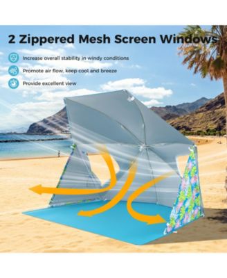 UPF50+ Sun Protection Beach Umbrella Tent with Portable Carrying Bag