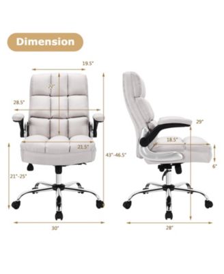 Adjustable Swivel Office Chair with High Back and Flip-up Arm