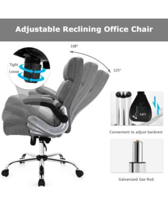 Adjustable Swivel Office Chair with High Back and Flip-up Arm
