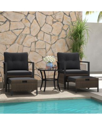 4 Piece Outdoor Furniture Set with Glass Topped Table