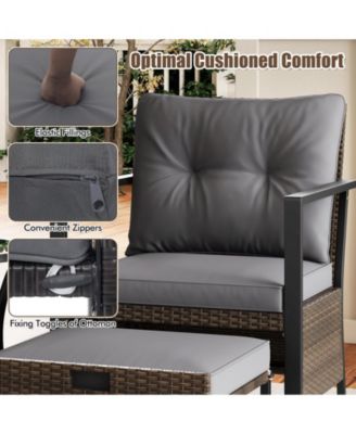 4 Piece Outdoor Furniture Set with Glass Topped Table