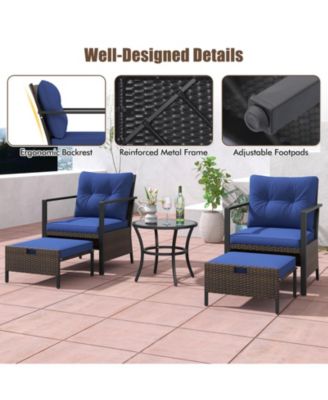 4 Piece Outdoor Furniture Set with Glass Topped Table