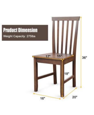 Set of 2 Dining Chairs with Solid Wooden Legs