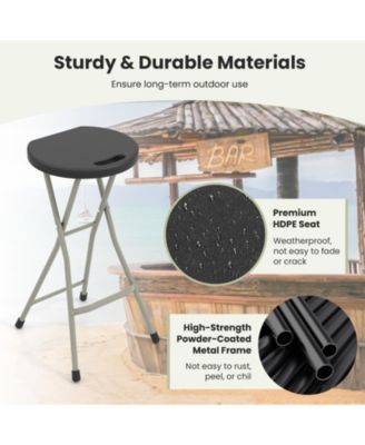 28 Inch Portable Folding Stools with 330lbs Limited Sturdy Frame
