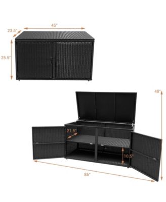 GOUUN 88 Gallon Garden Patio Rattan Storage Container Box