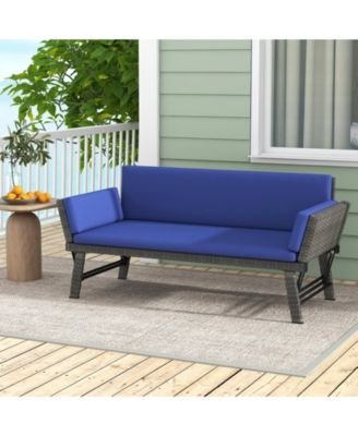 Outdoor Convertible Sofa Daybed with Adjustable Armrests for Balcony