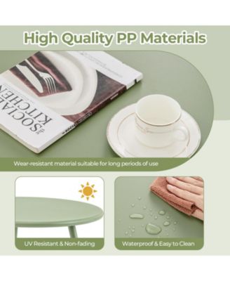 All Weather PP Patio Conversation Set with Round table and 2 Chairs