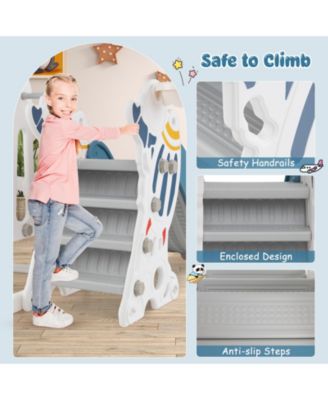 4-in-1 Kids Slide and Swing Set with Basketball Hoop