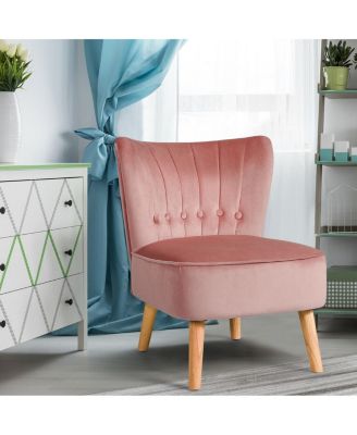 Armless Accent Chair Tufted Velvet Leisure Chair