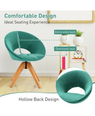 Swivel Accent Chair with Oversized Upholstered Seat for Home Office