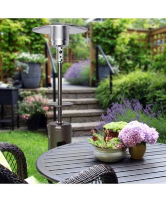 Outdoor Heater Propane Standing LP Gas Steel with Table & Wheels