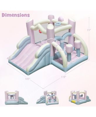 Kids Bounce House with Slide and 2 Boxing Columns Bouncy Castle for Party without Blower