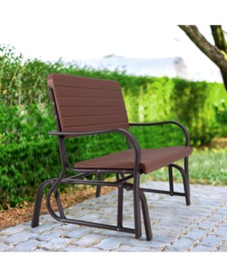 2-Seat Porch Glider with HDPE Back Seat and Steel Frame
