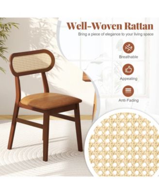 Indoor Mid Century Wood Dining Chairs Set of 2 for Dining Room