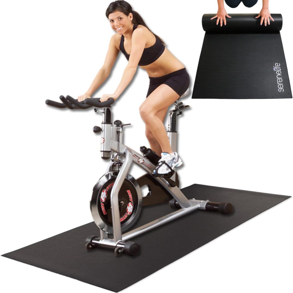 Premium Exercise & Fitness Mat with Non-Slip Texture, 30x60 Inches - Black