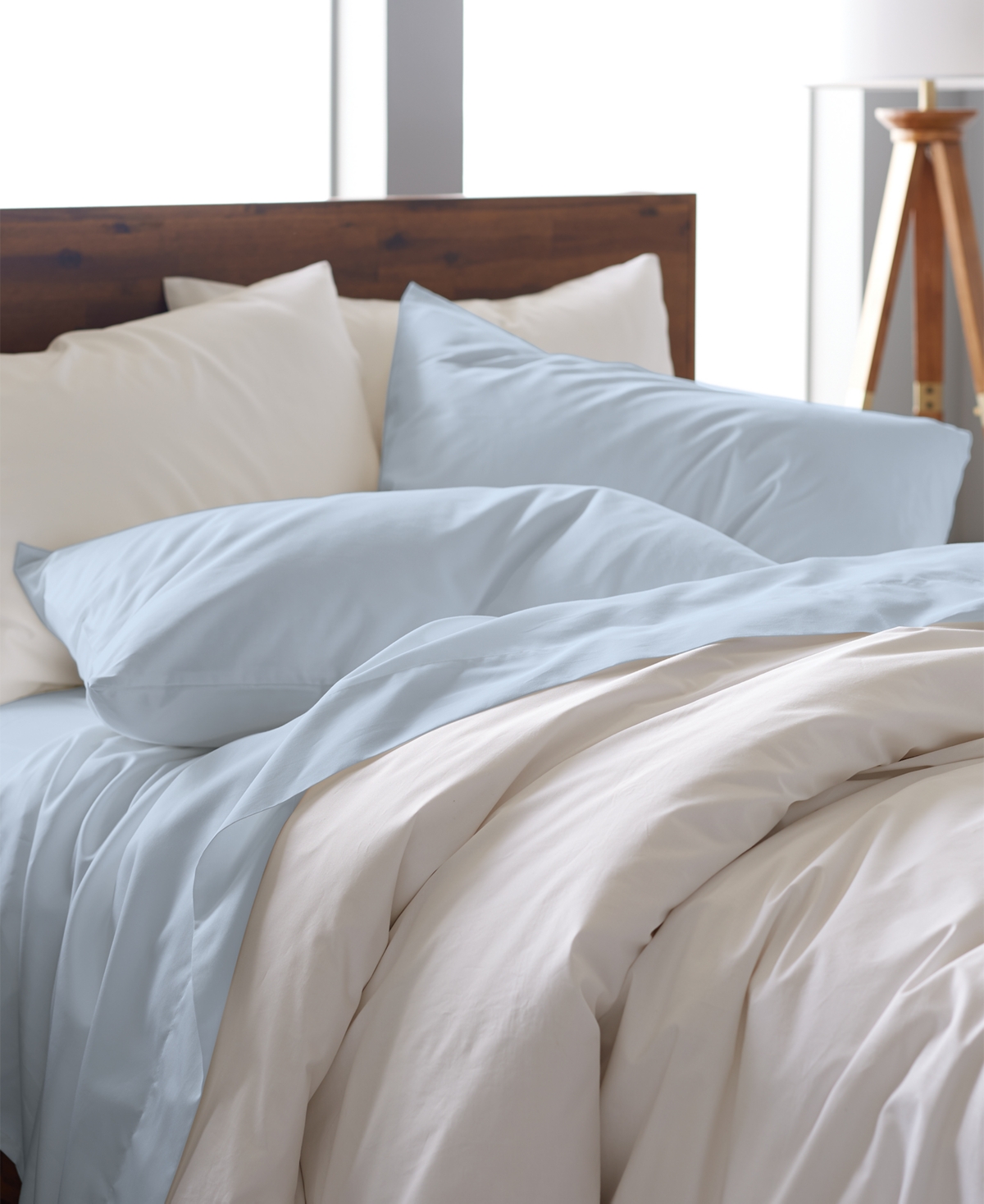 Ella Jayne Percale Cool And Crisp 500 Thread Count 100% Cotton Pillowcase Set, King In Ocean