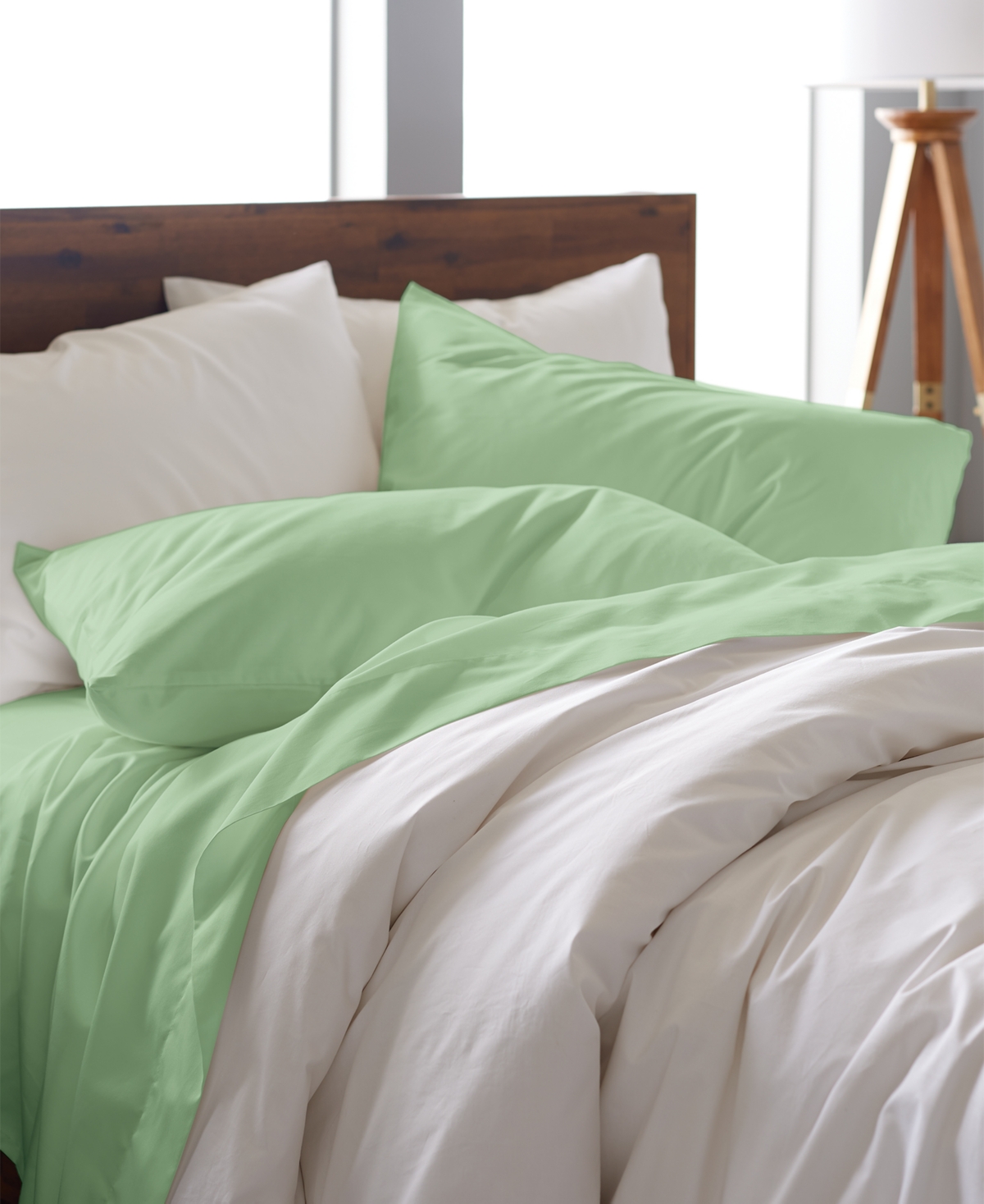 Ella Jayne Percale Cool And Crisp 500 Thread Count 100% Cotton Pillowcase Set, King In Olive
